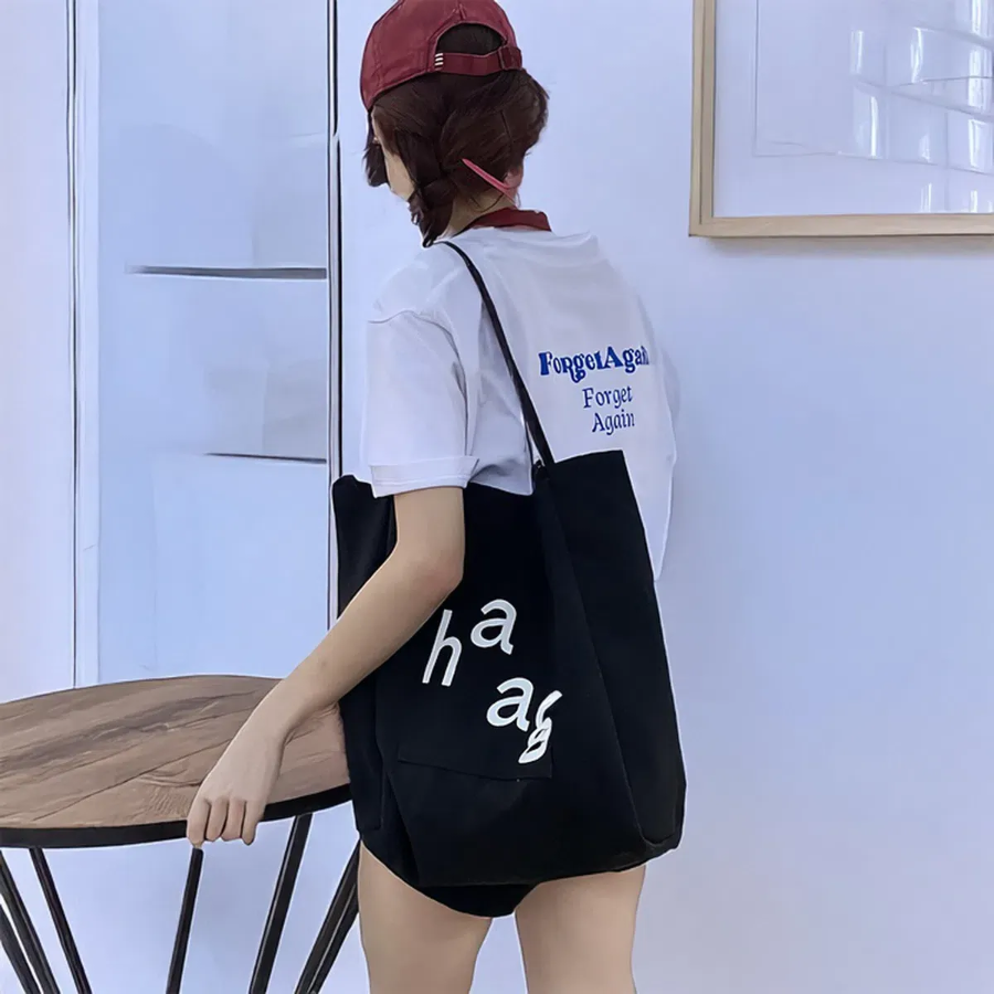 Casual Lettering Canvas Shoulder Eco Bag — комфорт и стиль без лишнего