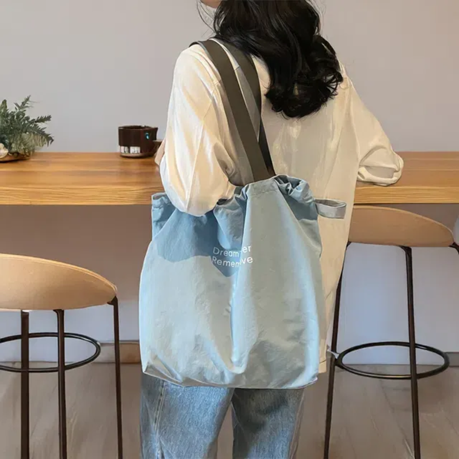 Basic Nylon Lettering Eco Shoulder Tote — лёгкость и практичность каждый день