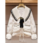 White Duck Down Ribbon Puffer