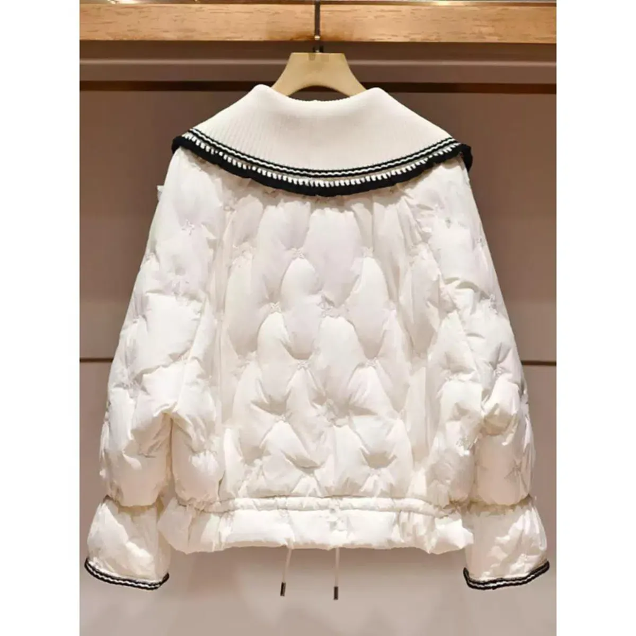 White Duck Down Ribbon Puffer