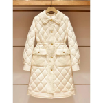 Tweed Lapel Glossy Lightweight Down Slim Coat