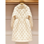 Tweed Lapel Glossy Lightweight Down Slim Coat