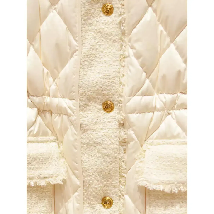 Tweed Lapel Glossy Lightweight Down Slim Coat