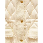 Tweed Lapel Glossy Lightweight Down Slim Coat