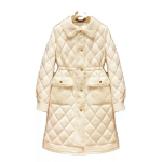 Tweed Lapel Glossy Lightweight Down Slim Coat