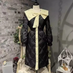 Luxury Ribbon Slim Puffer Coat