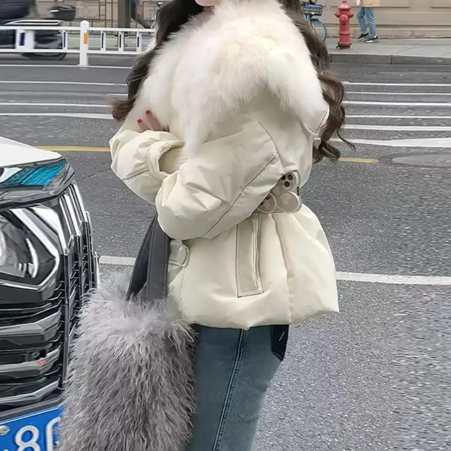 Duck Down Mink Fur Half Coat