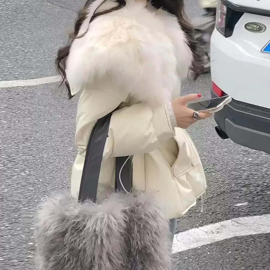 Duck Down Mink Fur Half Coat