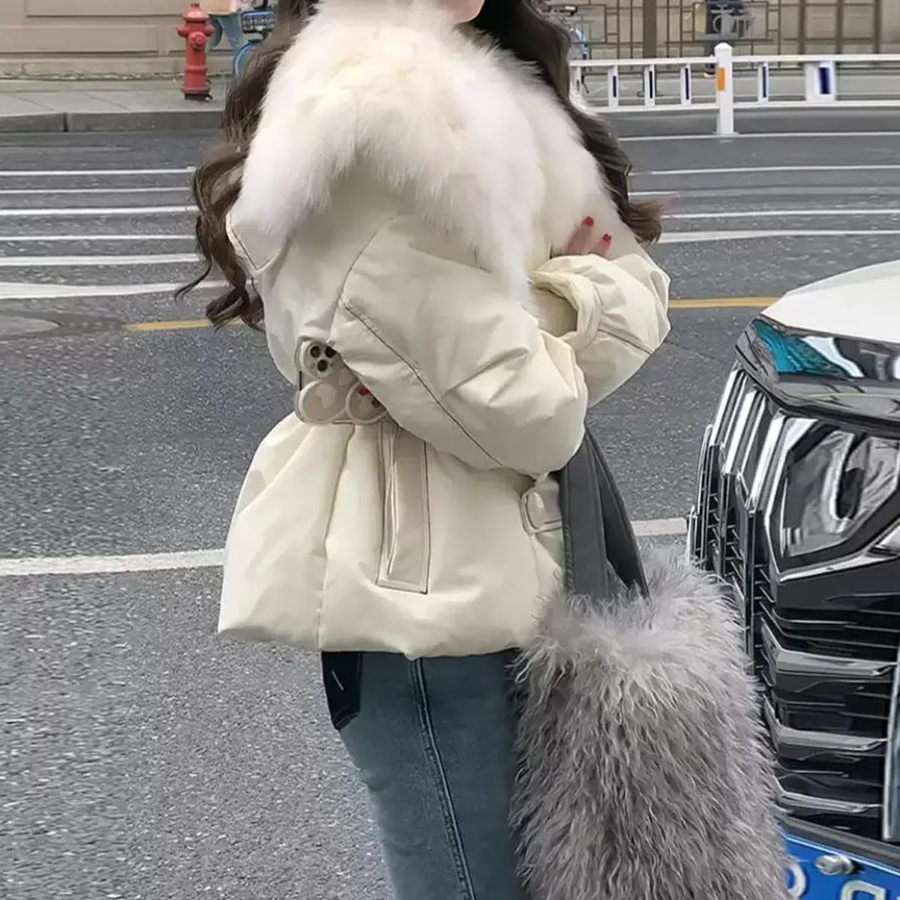 Duck Down Mink Fur Half Coat