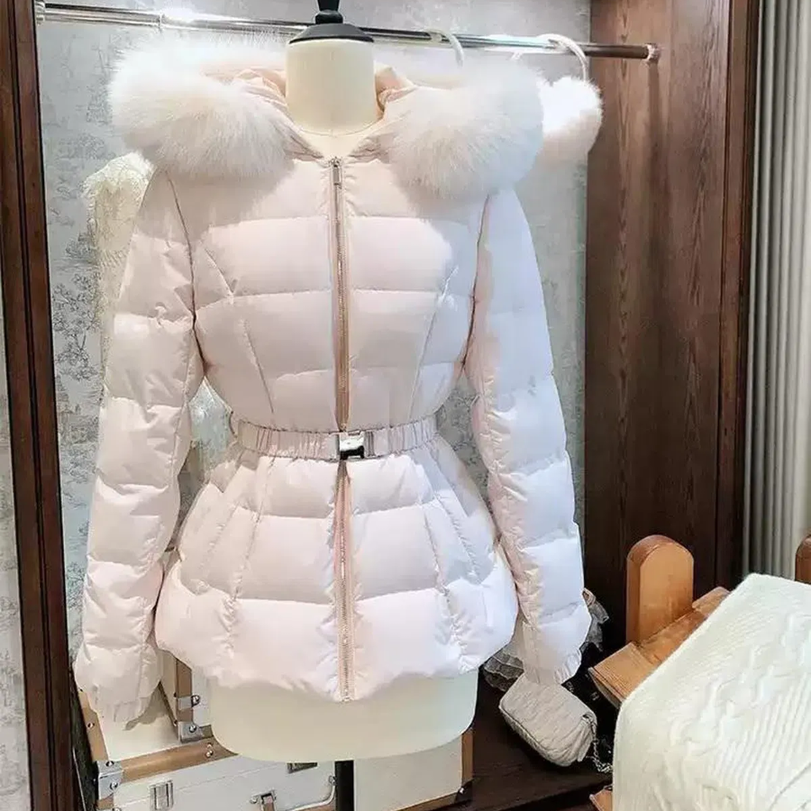 Fox Mink Detachable Slim Puffer