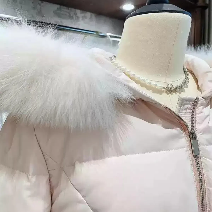 Fox Mink Detachable Slim Puffer