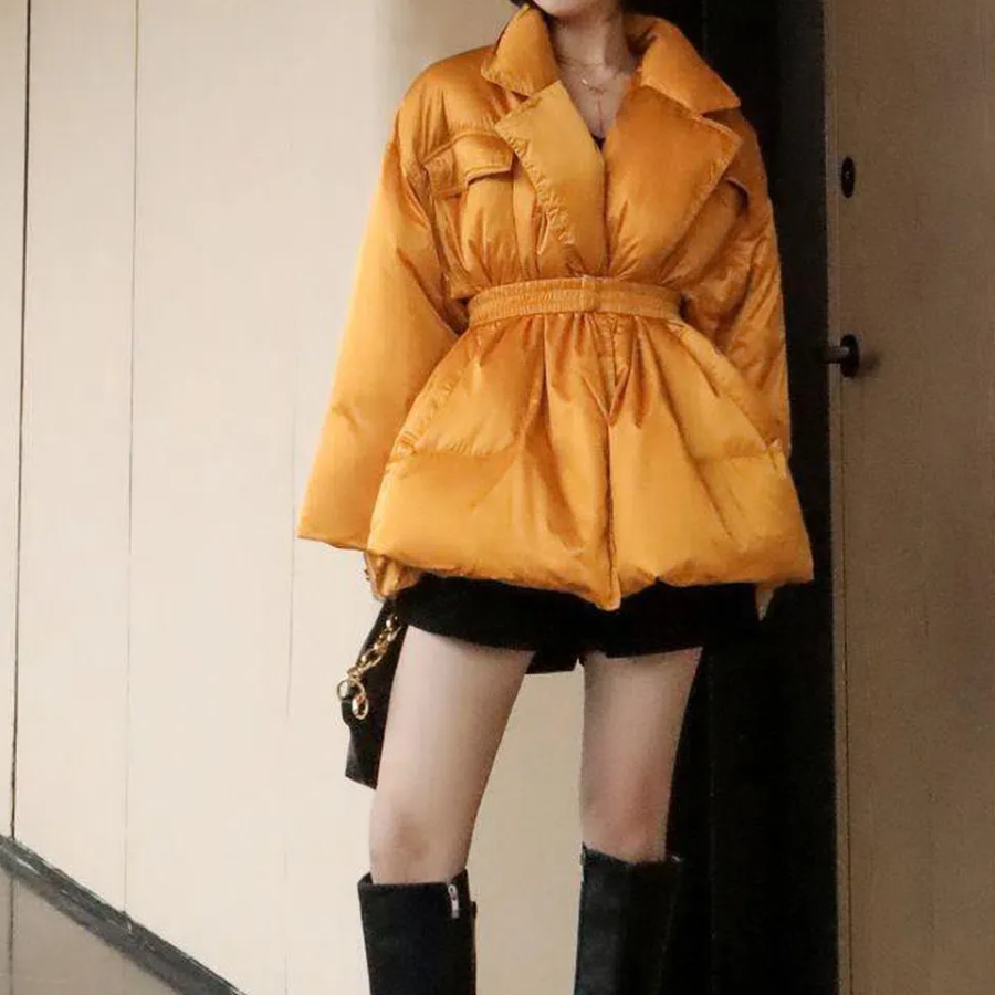 Slim Belted Down Jacket