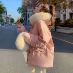 Mink Hooded Down Puffer Jacket