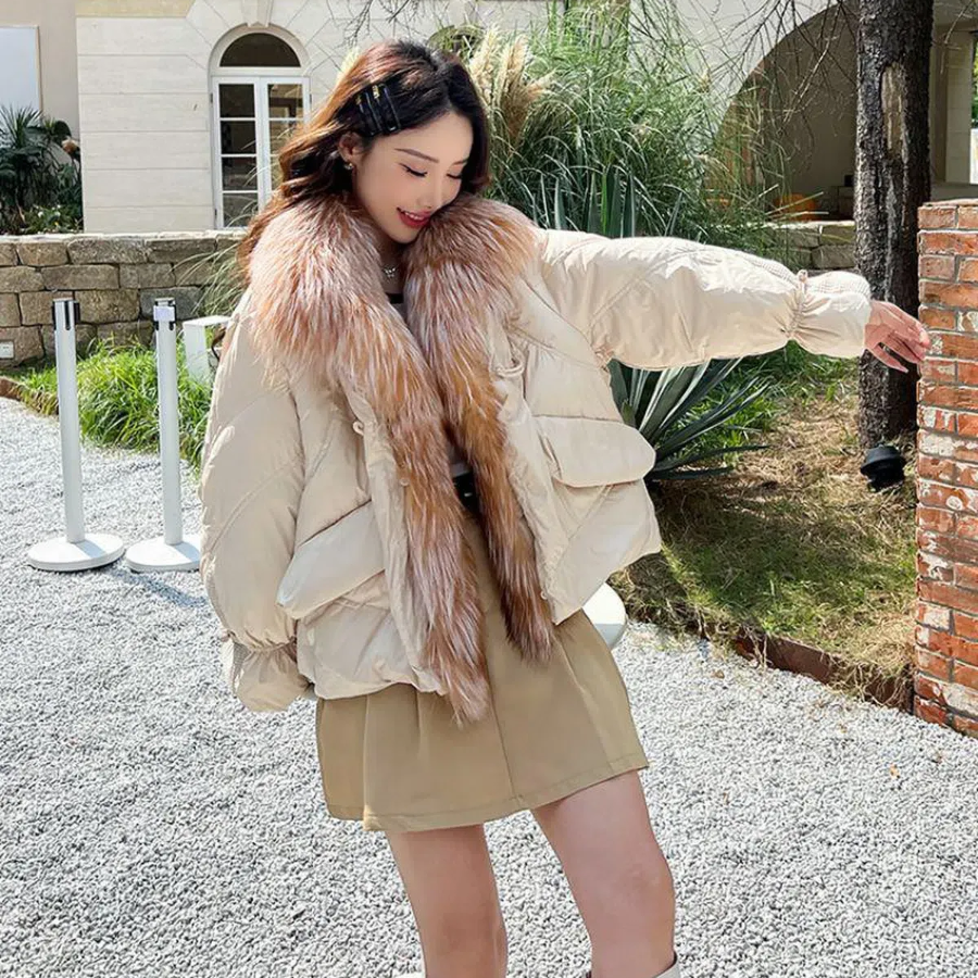 Luxury Goose Down Fur Collar Jacket