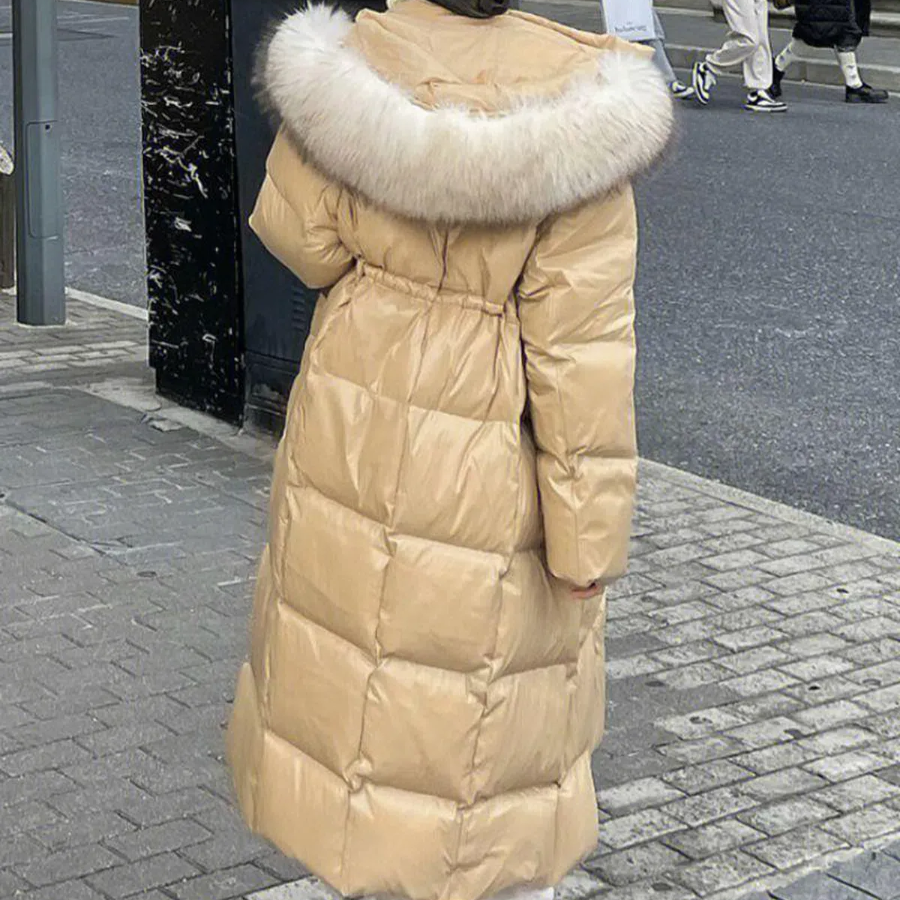 Luxury Mink Fur Long Down Coat
