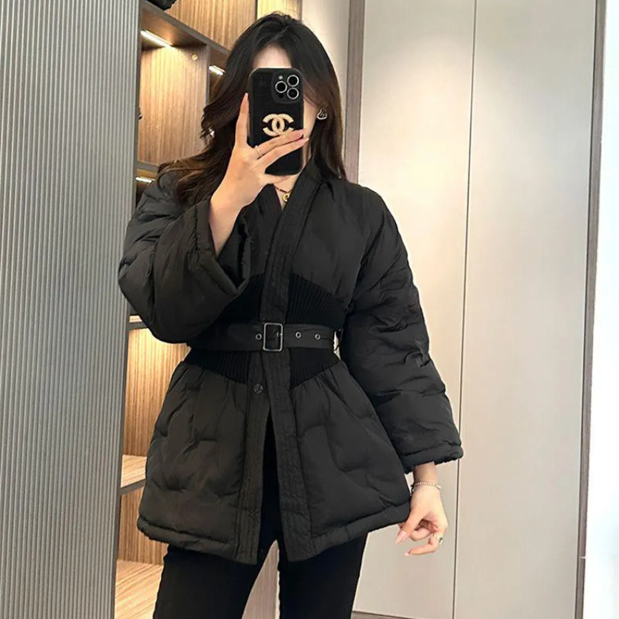 Slim Belted Half Down Coat