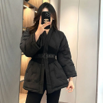 Slim Belted Half Down Coat