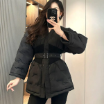 Slim Belted Half Down Coat