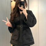 Slim Belted Half Down Coat