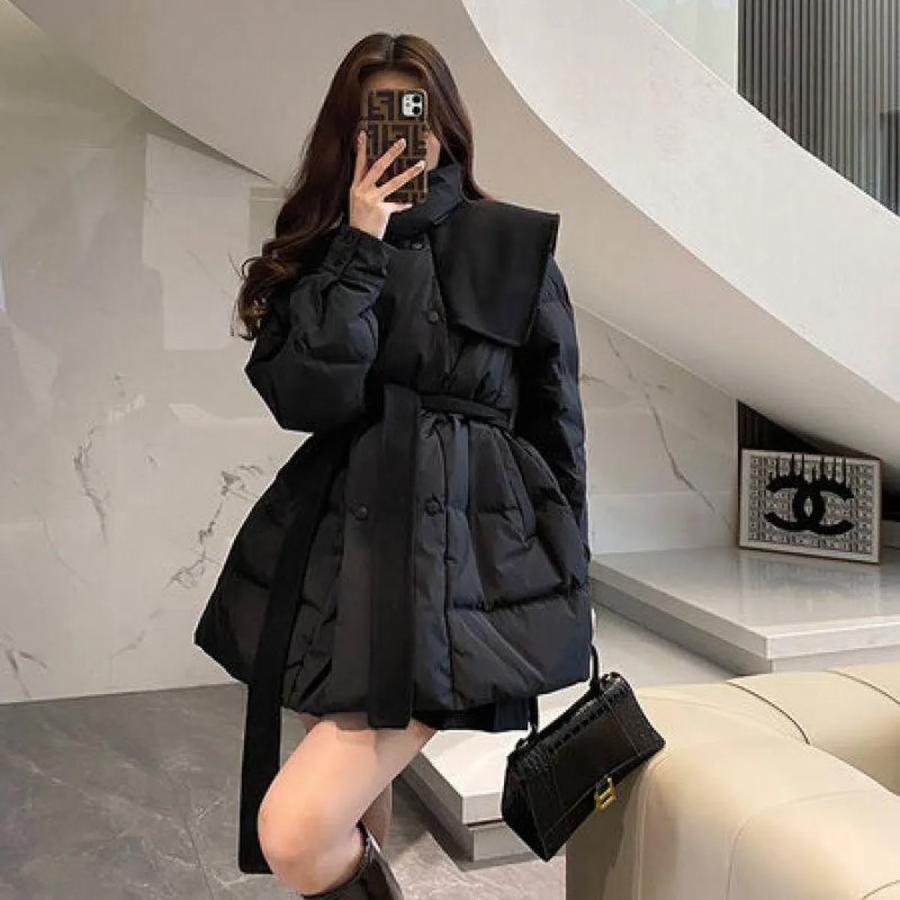 Cotton Belted Down Half Coat