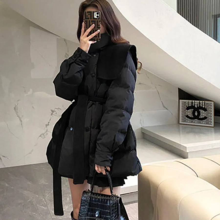 Cotton Belted Down Half Coat