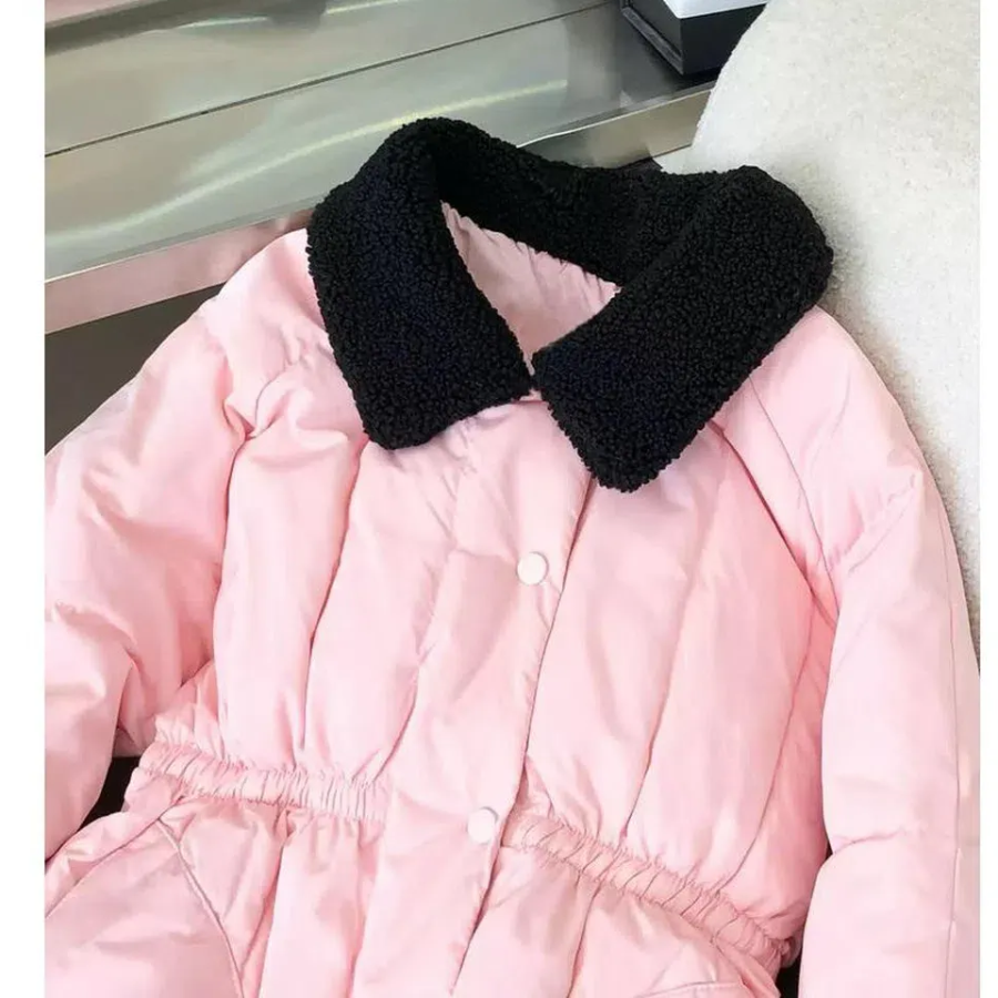 Down Corduroy Velvet Mid Coat