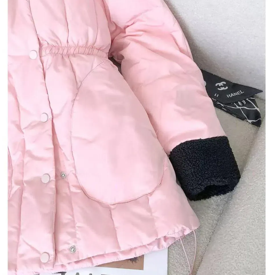 Down Corduroy Velvet Mid Coat