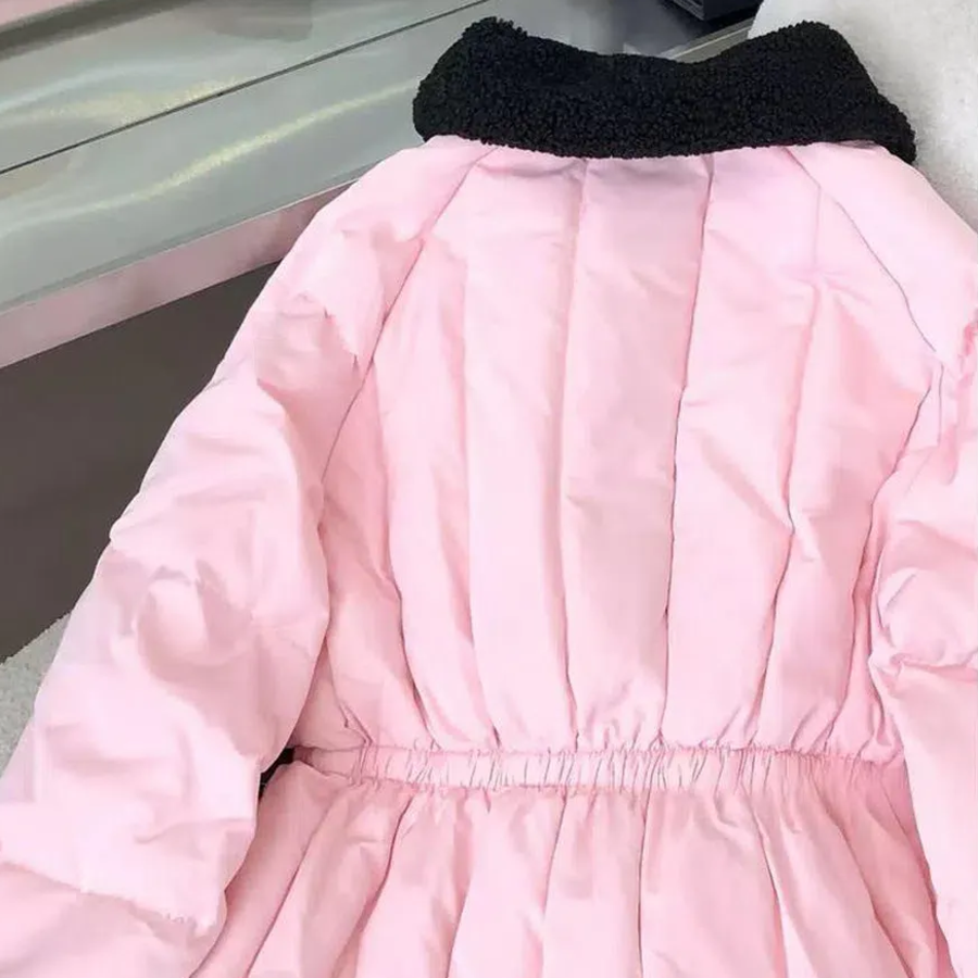 Down Corduroy Velvet Mid Coat