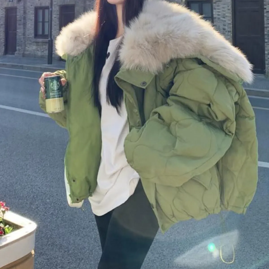 Fox Fur Collar Cotton Puffer