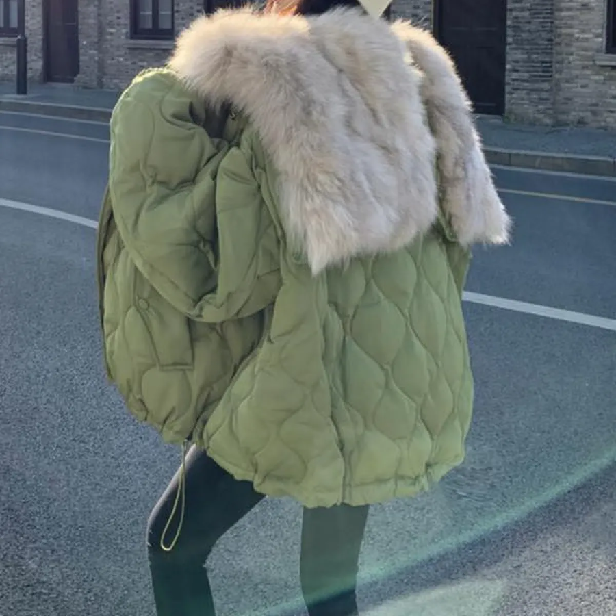 Fox Fur Collar Cotton Puffer