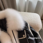 Black Cotton Mink Fur Short Down Jacket