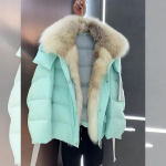 Plush Stitch Down Fur Collar Jacket