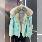 Plush Stitch Down Fur Collar Jacket
