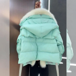 Plush Stitch Down Fur Collar Jacket