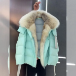 Plush Stitch Down Fur Collar Jacket