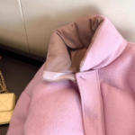 Pink Purple Stand Collar Quilted Cotton Down Jacket