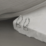 Асимметричные серьги с двойным сердцем и кольцом 2-в-1