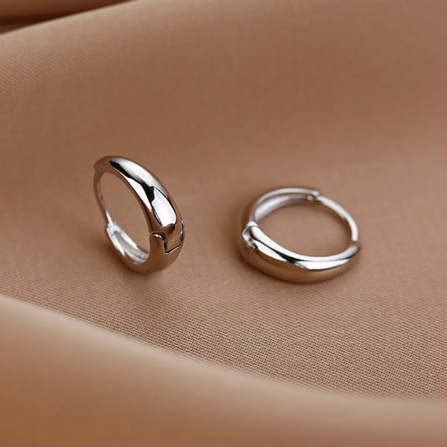 Объёмные серьги-кольца «Капля» с замком one-touch
