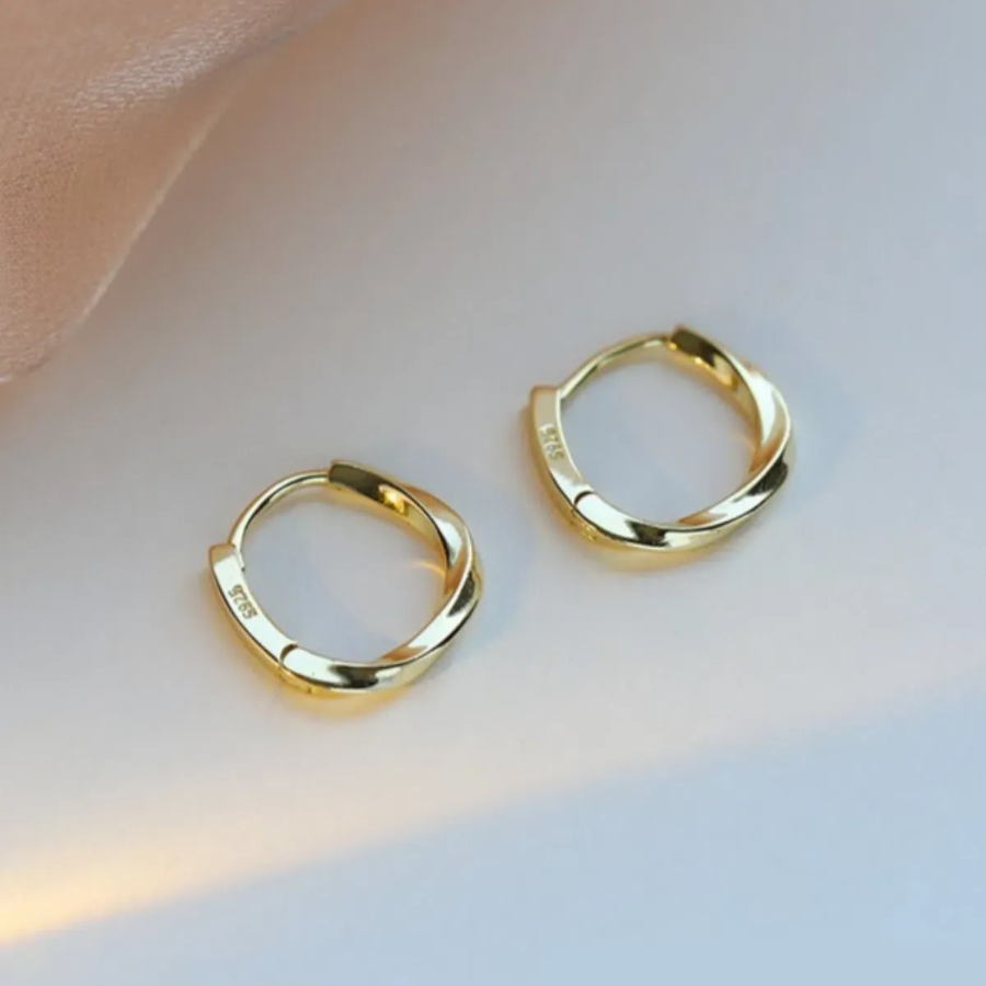 Серьги one-touch с твист-застёжкой из серебра 925 пробы