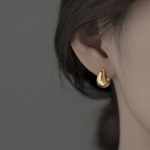 Глянцевые серьги-кольца в стиле bold с замком one-touch