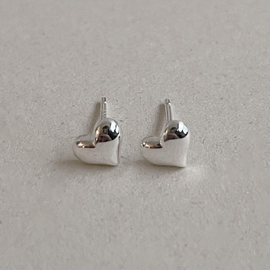 Мини-серьги-сердечки из серебра 925 пробы для повседневного образа