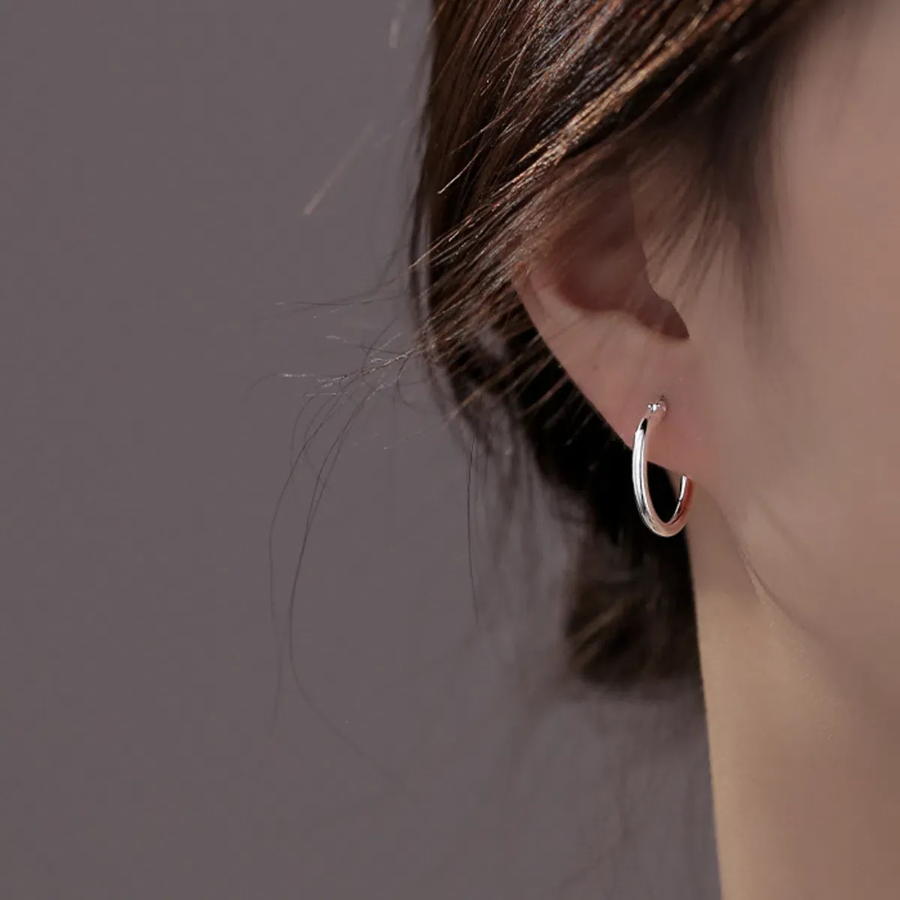 Круглые серьги с замком «один касание»