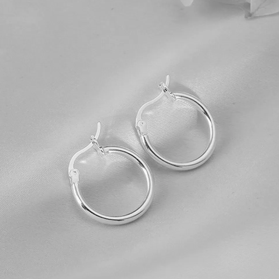 Круглые серьги с замком «один касание»