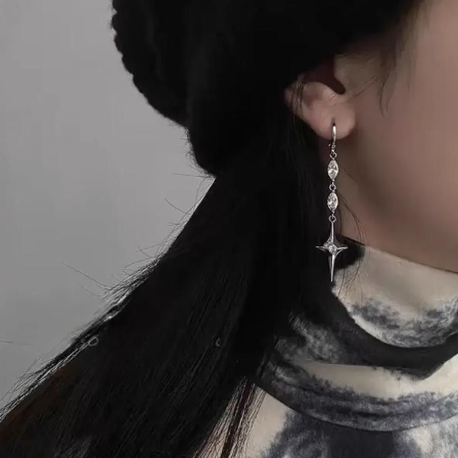 Длинные серьги-капли с кубическим цирконием из серебра 925 пробы