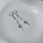 Длинные серьги-капли с кубическим цирконием из серебра 925 пробы