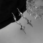 Длинные серьги-капли с кубическим цирконием из серебра 925 пробы
