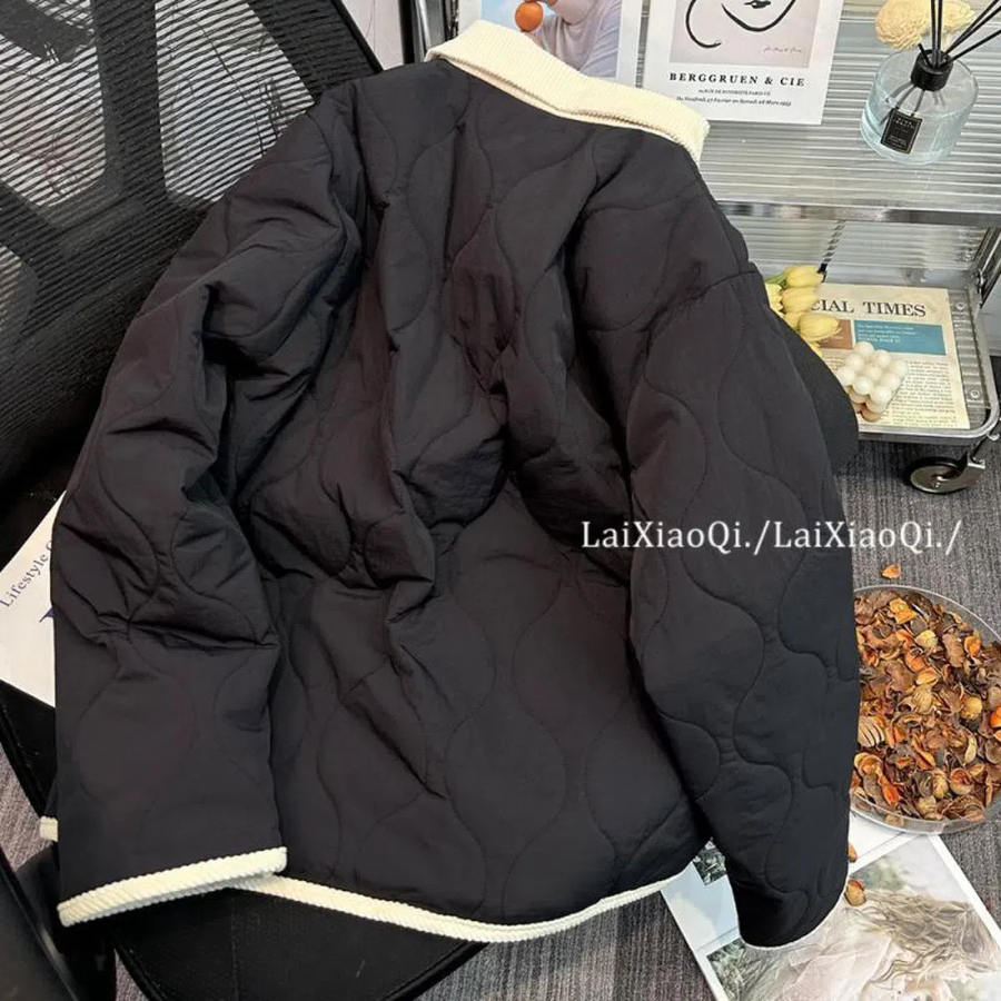 Bear Embroidery Quilted Jacket