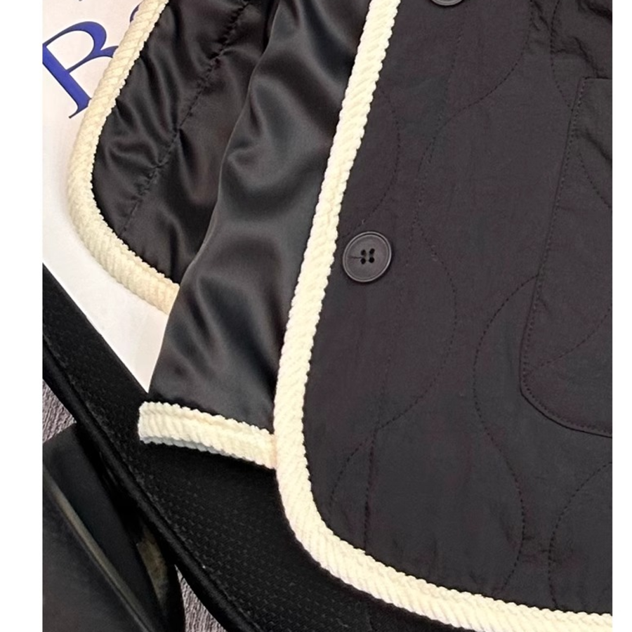 Bear Embroidery Quilted Jacket