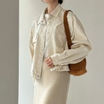 Cotton Shirring Short Work Jacket