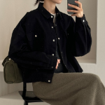 Cotton Shirring Short Work Jacket